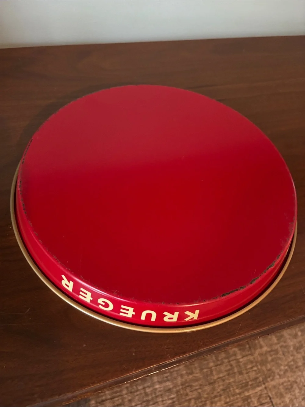 Vintage Krueger Beer-Ale Red and Gold Serving Tray